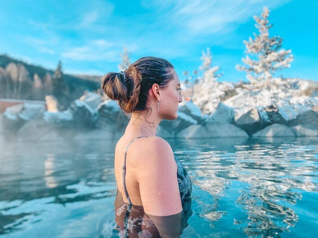 Soaking in the Chena Hot Springs. Photo by: Chena Hot Springs Resort