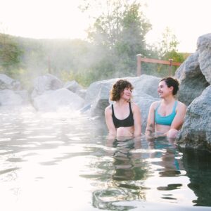 Soaking in the Chena Hot Springs. Photo by: Chena Hot Springs Resort