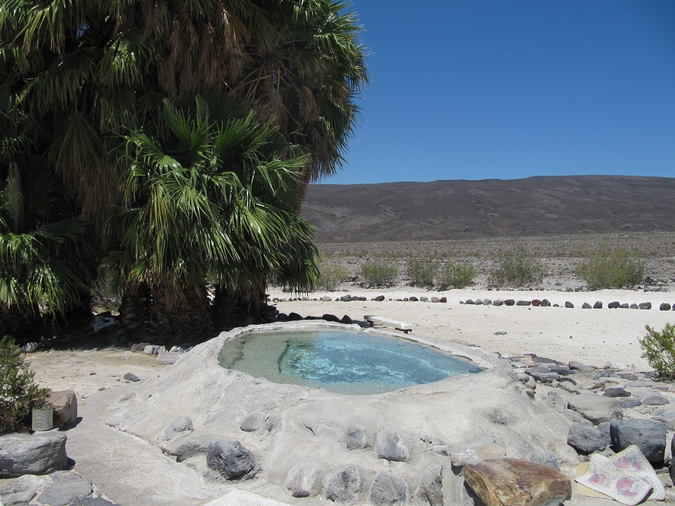 Soaking pool at Saline Valley Warm Springs, California