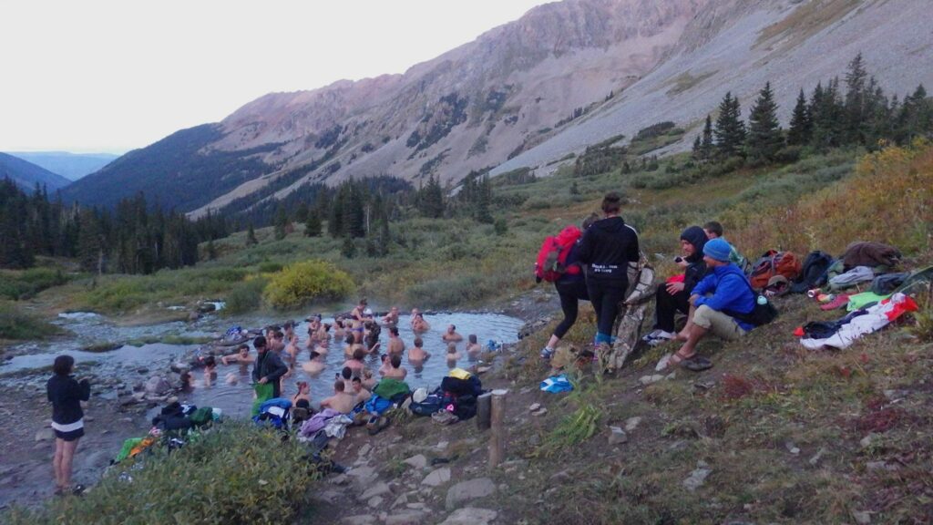 Hiking, camping, soaking and swimming are popular activities near Conundrum Hot Springs