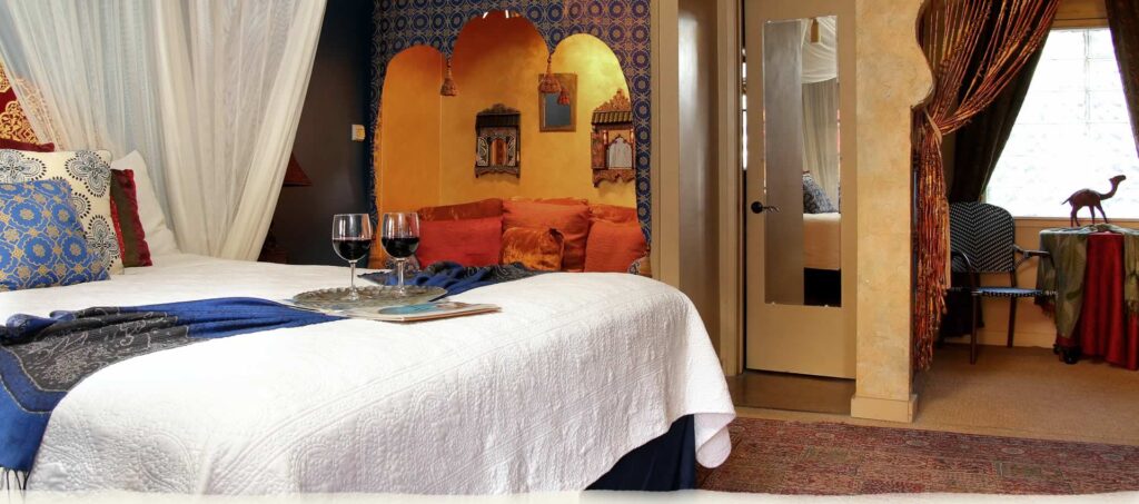 Cozy, luxurious Moroccan styled Superior King Rooms at El Morocco Inn & Spa